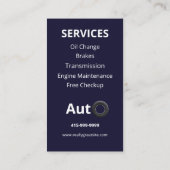 Carte De Visite Concessionnaire automobile Auto Repair Professiona (Dos)