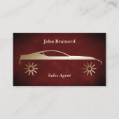 Carte De Visite Concessionnaire Automobile Code QR Velours Rouge C (Devant)