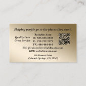Carte De Visite Concessionnaire Automobile Code QR Velvet Chocolat (Dos)