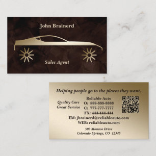 Carte De Visite Concessionnaire Automobile Code QR Velvet Chocolat