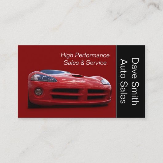 Carte De Visite Concessionnaire automobile haute performance (Devant)