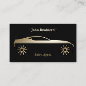 Carte De Visite Concessionnaire automobile Luxe Noir & Or Code QR (Devant)