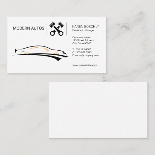 Carte De Visite Concessionnaire automobile | Maintenance automatiq (Devant / Derrière)