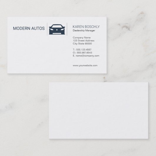 Carte De Visite Concessionnaire automobile | Maintenance automatiq (Devant / Derrière)