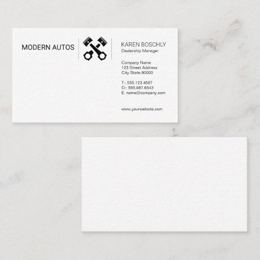 Carte De Visite Concessionnaire automobile | Maintenance automatiq (Devant / Derrière)