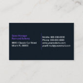 Carte De Visite Concessionnaire de voitures de sport (Dos)