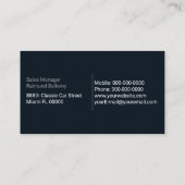 Carte De Visite Concessionnaire de voitures de sport (Dos)