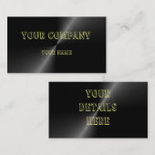 Carte De Visite Concevez métallique noir (Devant / Derrière)