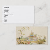Carte De Visite Concevez pour un temple chinois, c.1810 (stylo et (Devant / Derrière)