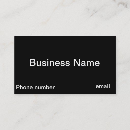 Carte De Visite Concevez votre propre Businesscards noir (Devant)