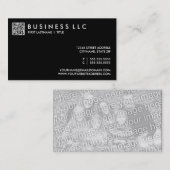 Carte De Visite concevez votre propre code de QR : raffinez noir (Devant / Derrière)