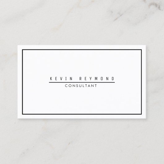 Carte De Visite concevoir votre propre professionnel blanc et simp (Devant)