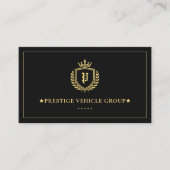 Carte De Visite Concierge Auto Luxe Exécutif Crest Noir  (Devant)