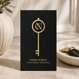 Carte De Visite Concierge de Luxe Noir Or
