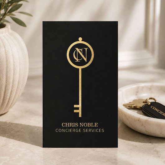 Carte De Visite Concierge de Luxe Noir Or