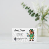 Carte De Visite Concierge de maison Service de nettoyage (Debout devant)