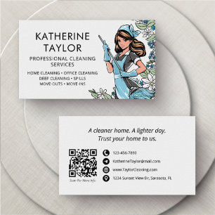 Carte De Visite Concierge de nettoyage résidentiel commercial