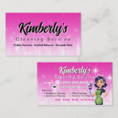Carte De Visite Concierge de service de nettoyage (Devant / Derrière)