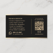 Carte De Visite Concierge de transport de chauffeur exécutif Noir (Dos)