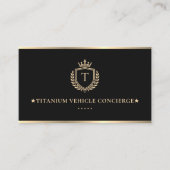 Carte De Visite Concierge de transport de chauffeur exécutif Noir (Devant)