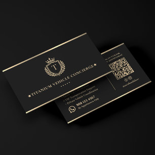 Carte De Visite Concierge de transport de chauffeur exécutif Noir
