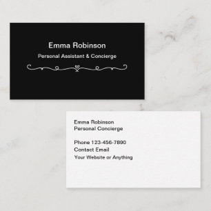 Carte De Visite Concierge et assistant personnel minimaliste