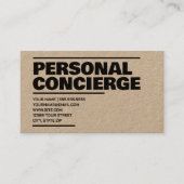 Carte De Visite Concierge personnel Kraft (Devant)