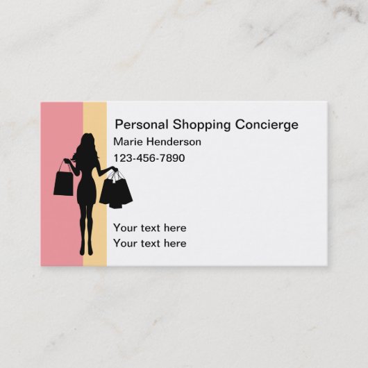 Carte De Visite Concierge shopping personnel (Devant)