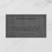 Carte De Visite Concret moderne noir et gris (Dos)