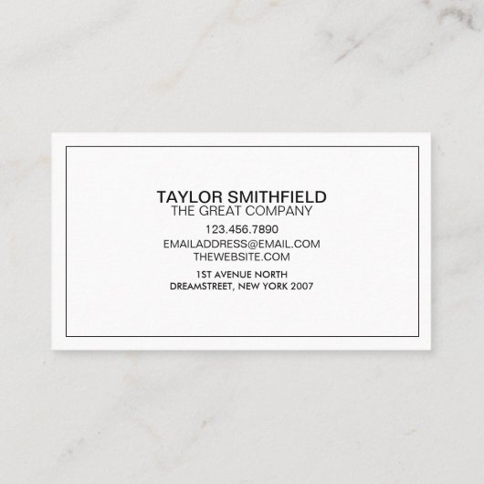 Carte De Visite Concret moderne professionnel (Dos)