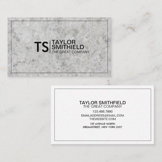 Carte De Visite Concret moderne professionnel (Devant / Derrière)