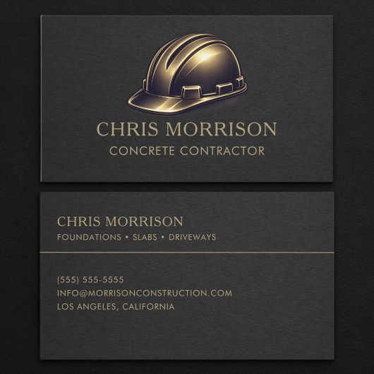 Carte De Visite Concrete Contractor Hard Hat Professional