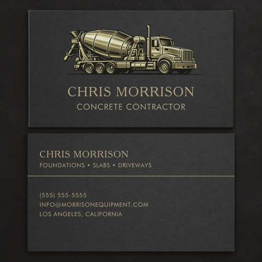 Carte De Visite Concrete Contractor Services Professional 