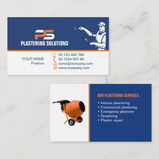 Carte De Visite Concrete & Plastering Contractor Business Card 