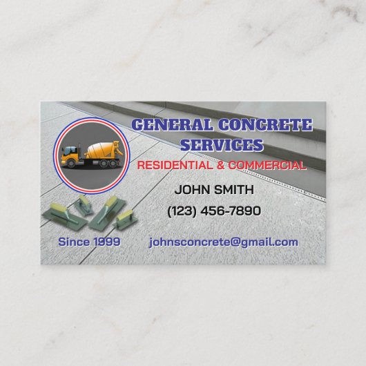 Carte De Visite Concrete Service Business Card (Devant)
