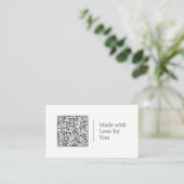 Carte De Visite Conçu avec Amour pour Vous | Logo de code QR perso (Debout devant)