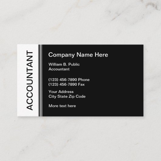 Carte De Visite Conçu par un professionnel pour un comptable (Devant)