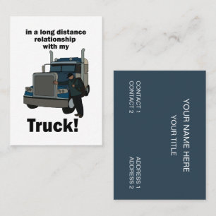 Carte De Visite Conducteur de Camion En Relation Avec Son Camion