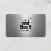 Carte De Visite Conducteur de camion moderne élégant Black Silver  (Devant)