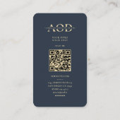 Carte De Visite Conducteur de propriétaire moderne Monogramme bleu (Dos)