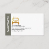 Carte De Visite Conducteur de semi-camion stylé à colonnes simples (Dos)