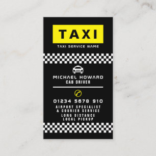 Carte De Visite Conducteur de taxi moderne et branché