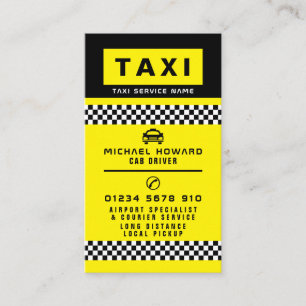 Carte De Visite Conducteur de taxi moderne et branché