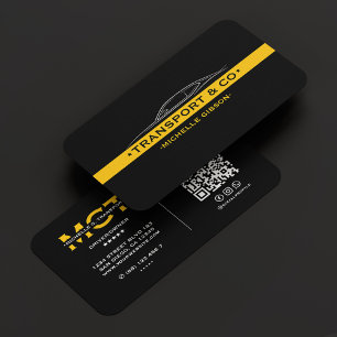 Carte De Visite Conducteur de taxi moderne Transport jaune noir