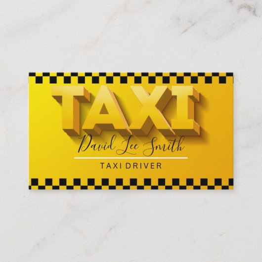 Carte De Visite Conducteur de taxi / Service de taxi (Devant)