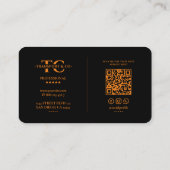 Carte De Visite Conducteur de voiture Monogramme noir Orange moder (Dos)