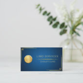 Carte De Visite Conducteur Limo Et Service Chauffeur Cuir Bleu QR (Debout devant)