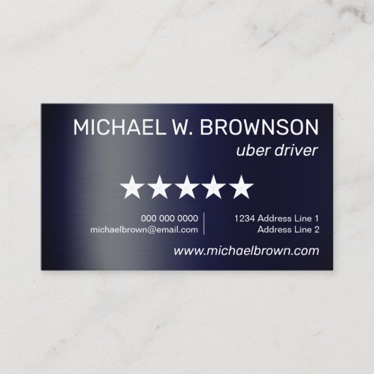 Carte De Visite Conducteur Minimal Navy (Devant)