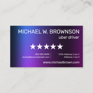 Carte De Visite Conducteur Minimal Violet
