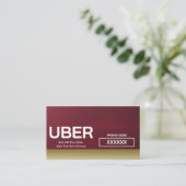 Carte De Visite Conducteur Uber Moderne Bordure Dorée Parrainage (Debout devant)
